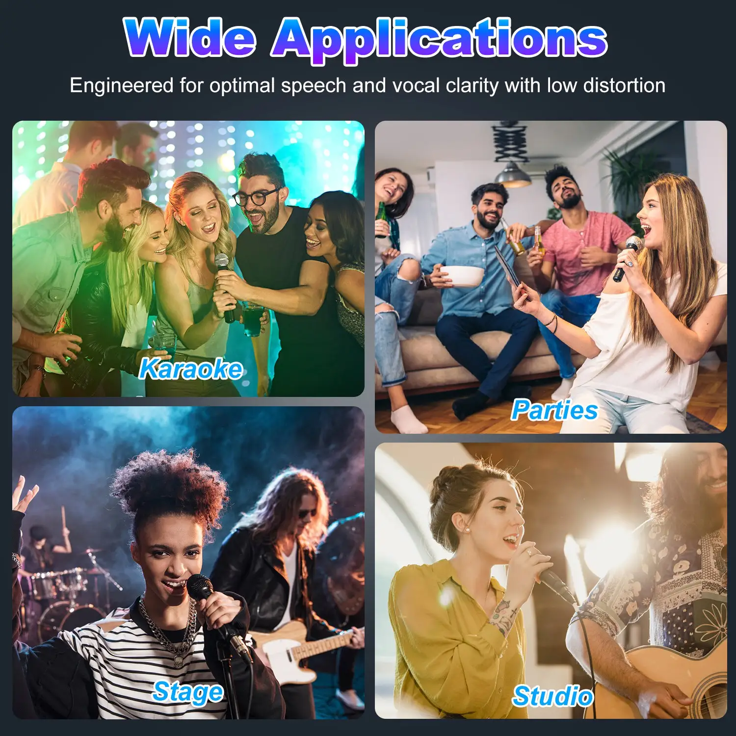 1Pc Handheld Wired Microphone Cardioid Dynamic Vocal Mic With On Off Button 13ft Cable 6.35 Mm Jack For Speaker Karaoke Ampilifier Mixer Professional Studio Liv