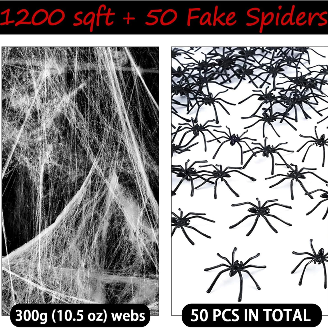 Spider Webs And 50pcs Fake Spiders Super Stretch Cobwebs Party Decorate For Halloween Theme Indoor And Outdoor Decoration — foto 4