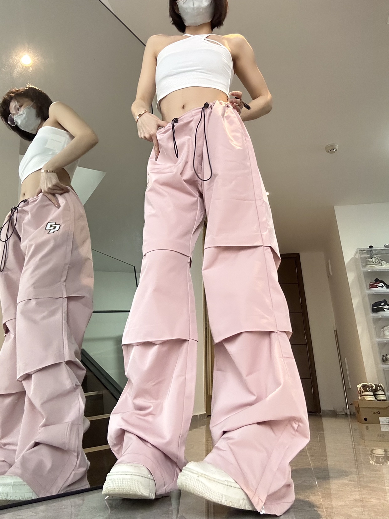 Title 2, Damen Retro Pink Plissierte Overalls – Stilvoll...