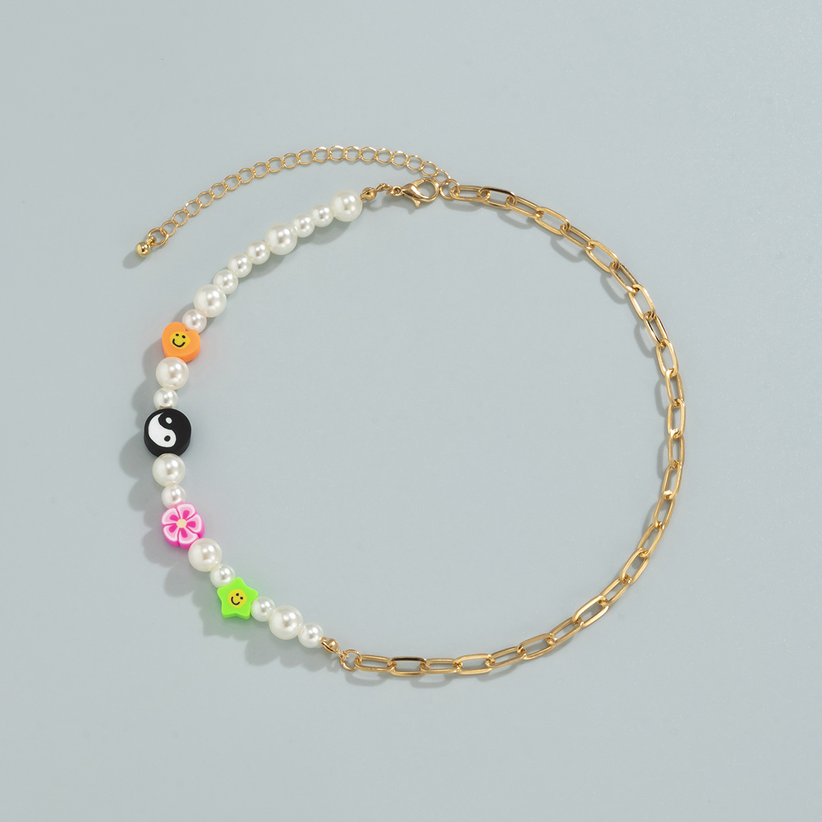 Hand Knitted Colorful Star Beaded Necklace