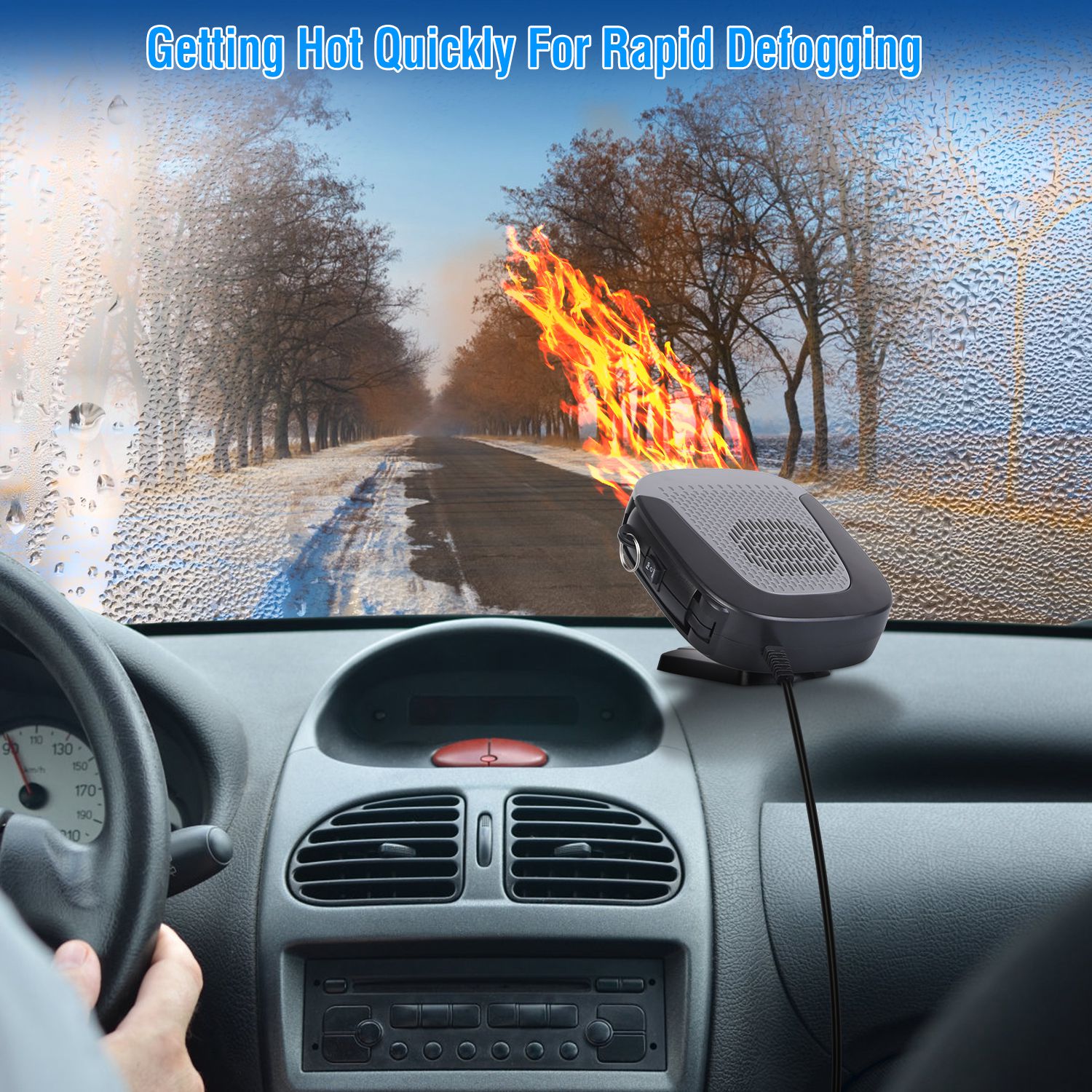 12V 150W Portable Car Auto Heater Heating Fan 2 In 1 Defroster Demister Windshield Heater Automotive Cooling Fan