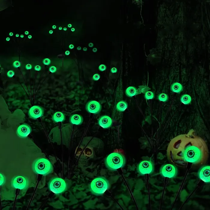 Solar Eyeball Stake Lights, Halloween Outdoor Garden Decor, IP65 Solar Lights for Yard and Pathway (6 or 8 Lights) - detail photo 1