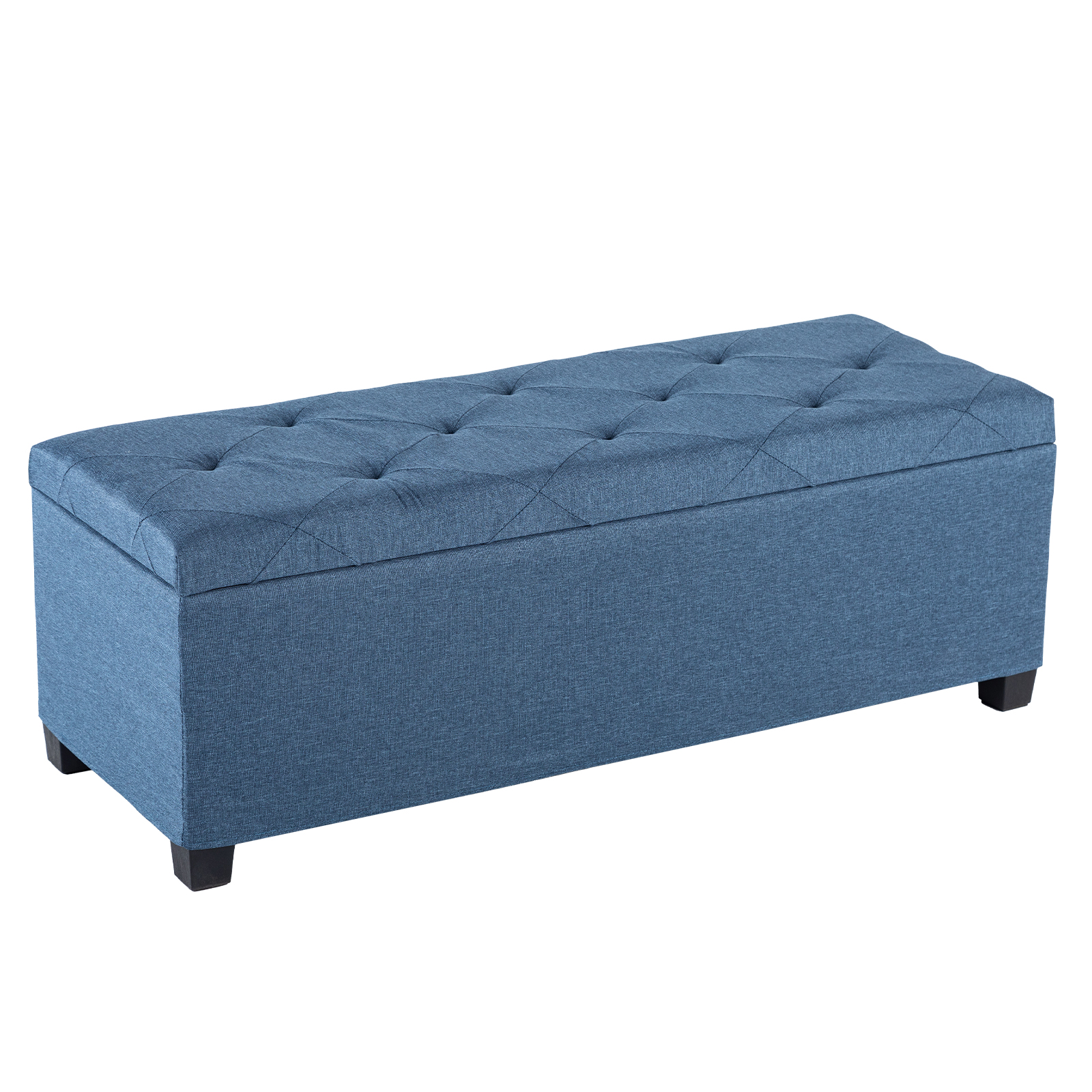 Multifunctional Storage Ottoman, Cushioned Bedside Cabinet With A Cover, Footstool With Legs - Image 1