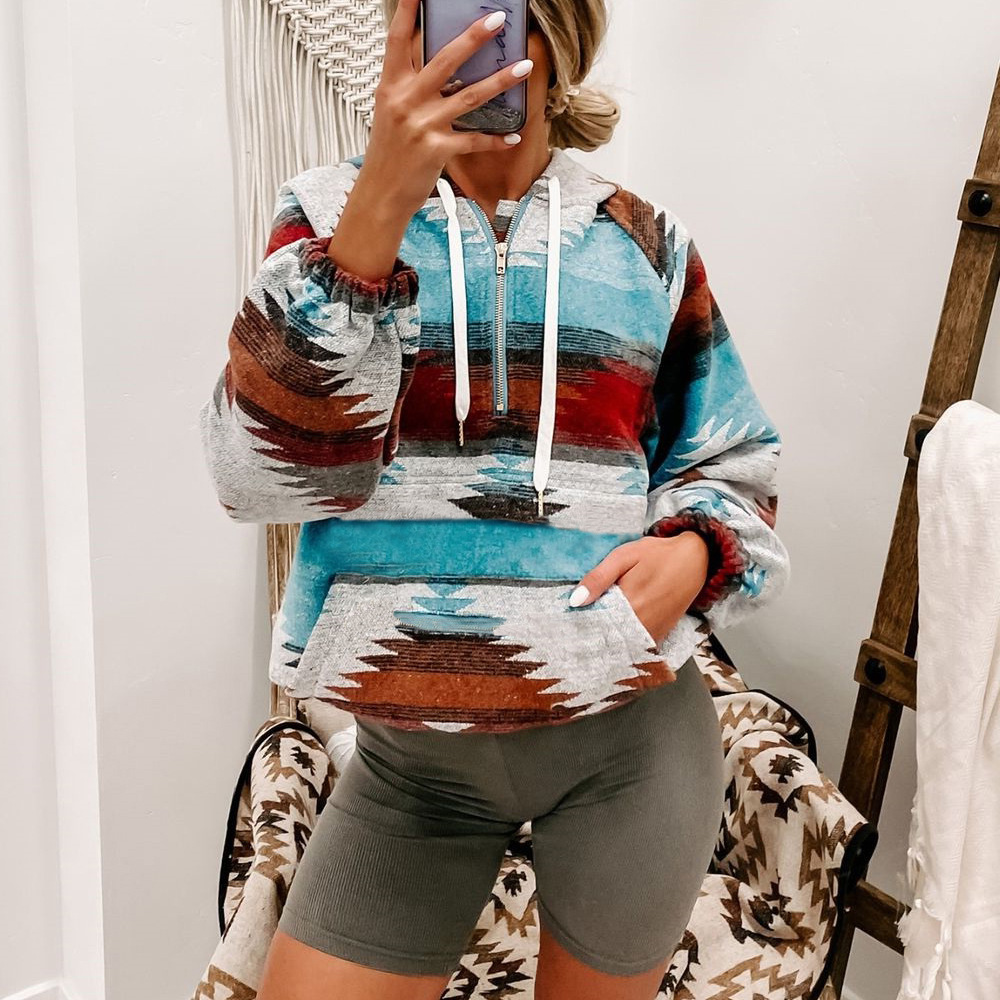 Yarn-dyed Pattern Hat Rope Zipper V-neck Velvet