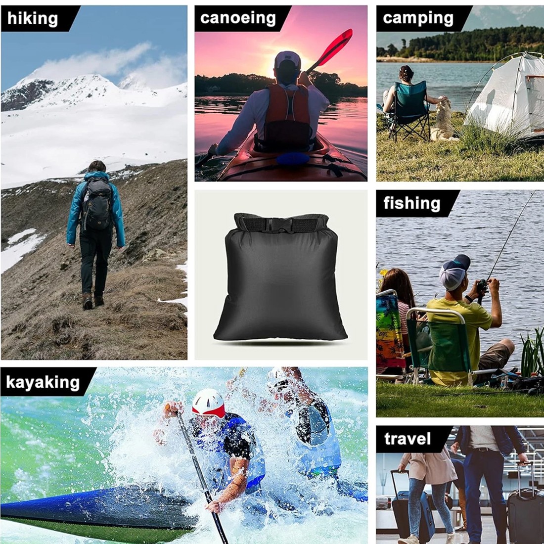 6PCS Waterproof Dry Bag Set Bags Ultralight For Hiking Camping — image 9