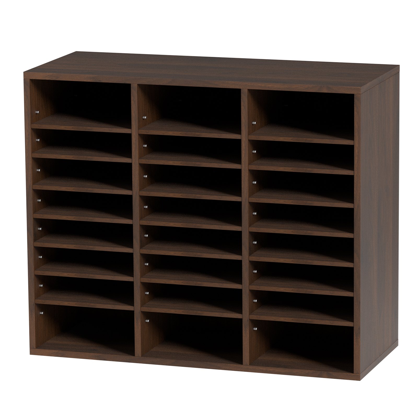 VEVOR Literature Organizers, 24 Compartments Office Mailbox With Adjustable Shelves, Wood Literature Sorter 29x12x24.4 Inches For Office, Home, Classroom, Mailrooms Organization, EPA Certified, Brown — foto 7
