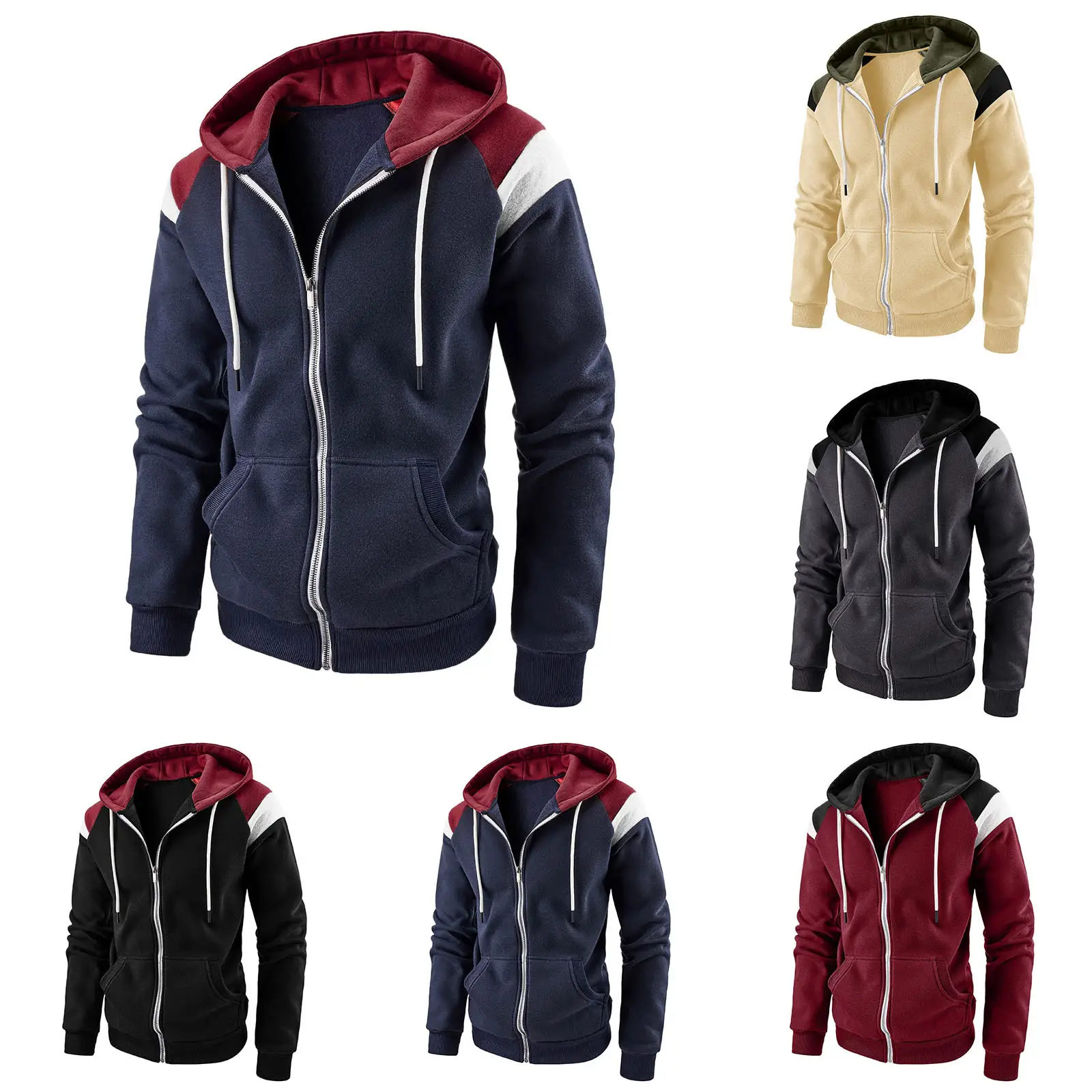 Contrast Fashion Sweater Men's Casual Sports Top