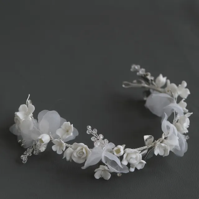 Women's Fashion Ceramic Flower Hair Band Silver - Shop at LoveMi