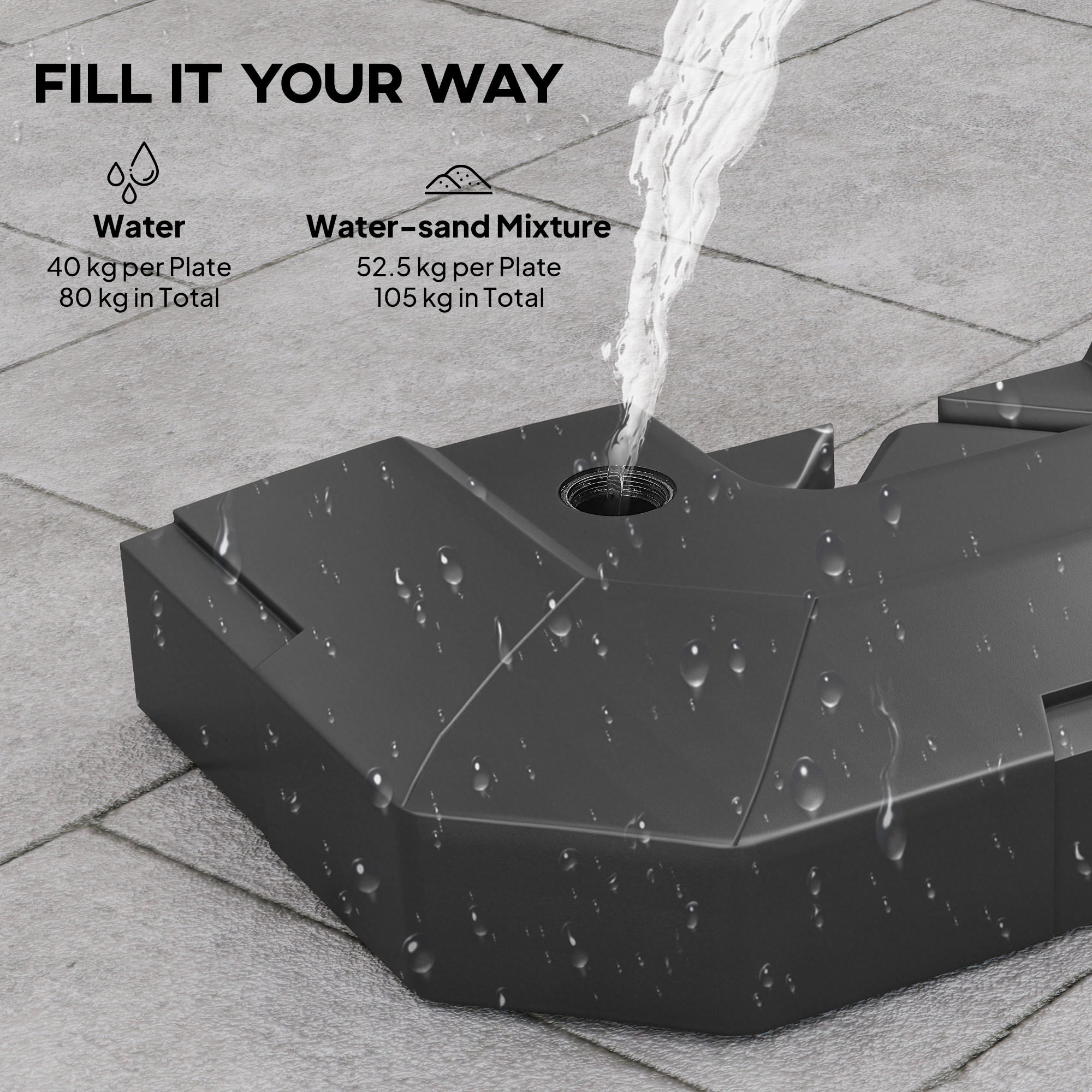 2-Piece Cantilever Umbrella Base Weight Set