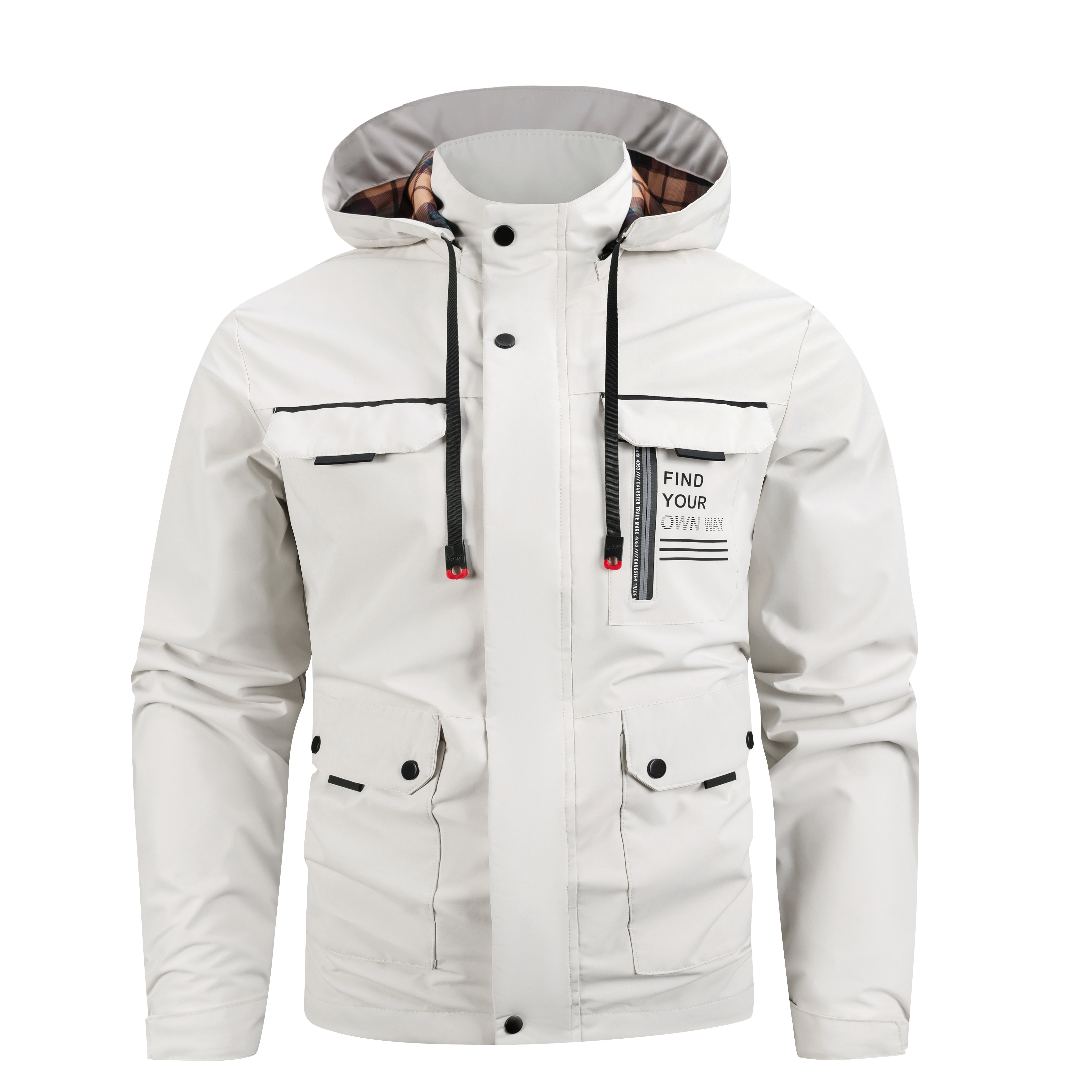 $17.03 Lightweight Men's Jacket With Hood For Outdoor, Travel, Hiking, Windbreaker, Versatile, Stylish Design