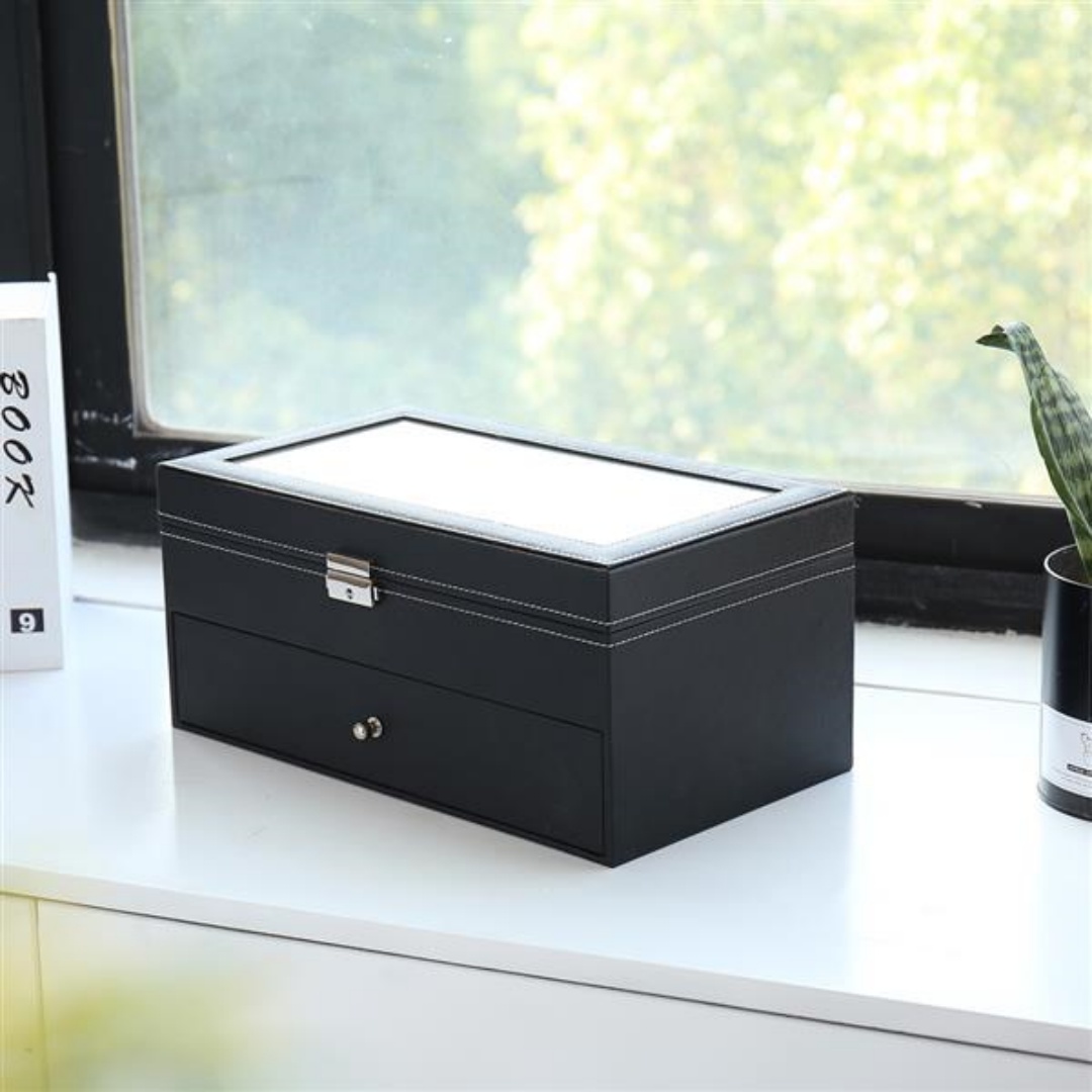 Leather 12 Piece Eyeglasses Storage And Sunglass Glasses Display Drawer... 5