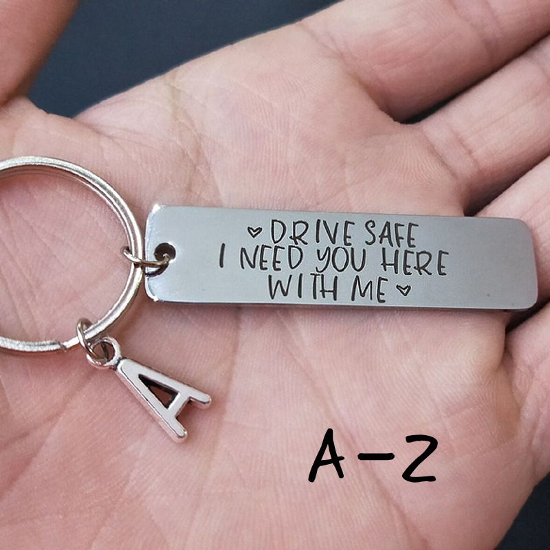 Stainless Steel Keychain 26 Letters V - Shop at LoveMi