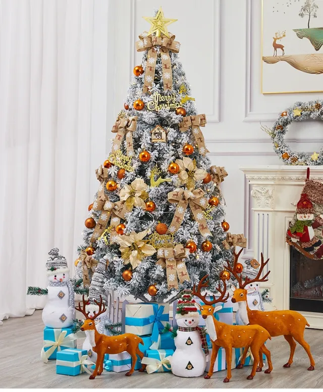 Christmas Tree Full Xmas Tree Perfect For Indoor And Outdoor Holiday Decoration Package With Solid Metal Legs Yellow Yellow - Shop at LoveMi