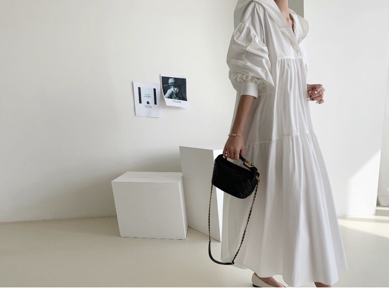 Fashion Simple Women's Lantern Sleeve Doll Skirt