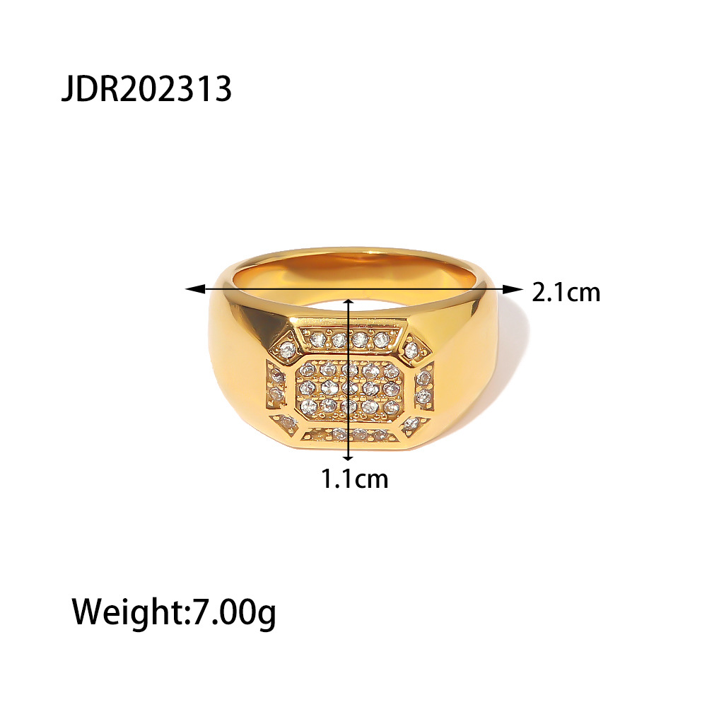 Title 1, Gold Plated White Cubic Zirconia Inlaid Ring fo...