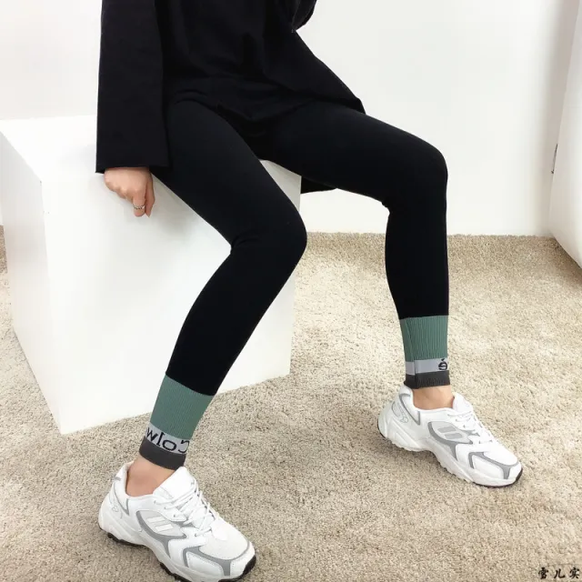 Thread Splicing Leggings Women's Leggings Tight fitting Outerwear Black - Shop at LoveMi