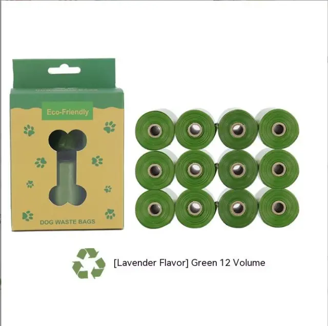 Pet Supplies Fragrance Degradable Pet Garbage Bag Pet Stool Bag Boxed With Dispenser Boxed 12 Rolls - Shop at LoveMi