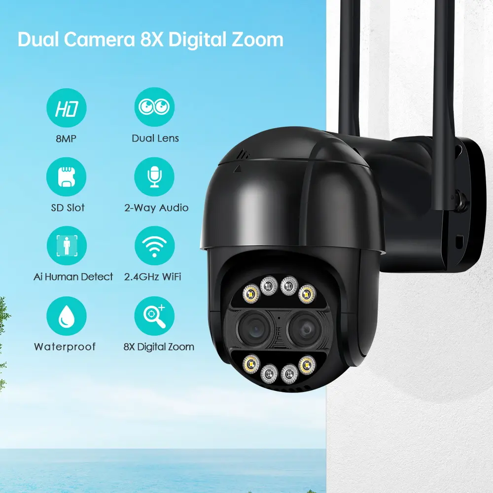 Megapixel Wifi Camera Onvif Outdoor Yuntai Webcam