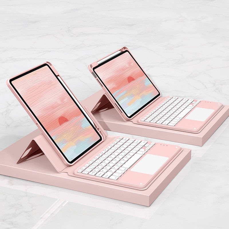 Color: Pink, Model: IPad 10.2inches universal - 11inch Bluetooth Keyboard Protective Cover Tablet
