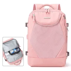 Women's Large Capacity Casual Computer Backpack - Pink - View 1
