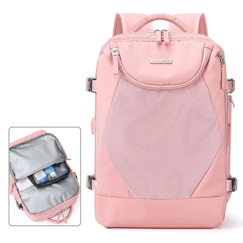 Women's Large Capacity Casual Computer Backpack - Pink