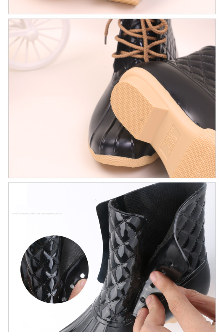 Title 5, Jelly Non-slip Fashion Lace-up Rain Boots