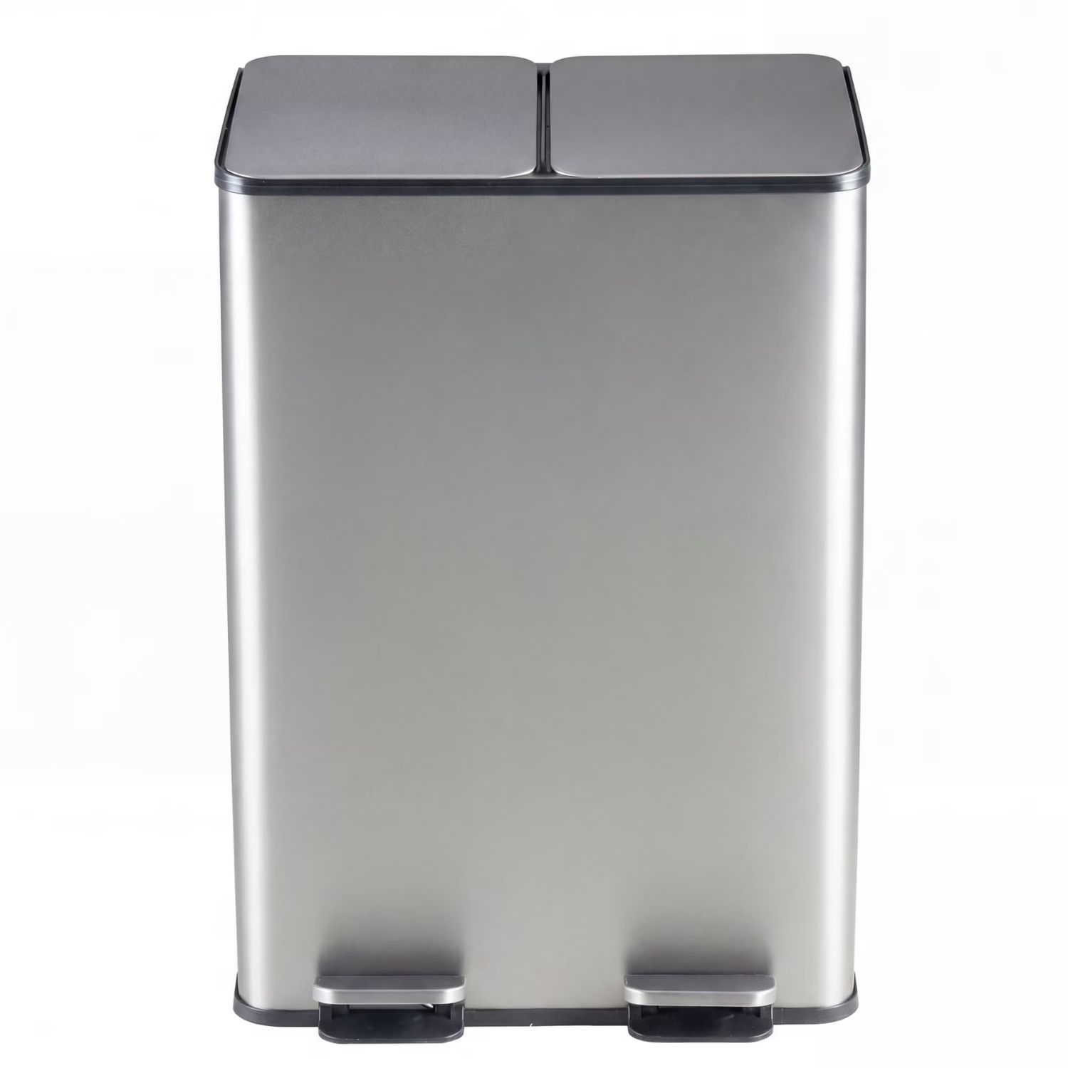 Dual Bin Trash Can, Foot Pedal Kitchen Recycling Bin, Soft-Close Lid And Removable Inner Buckets, Fingerprint-Proof