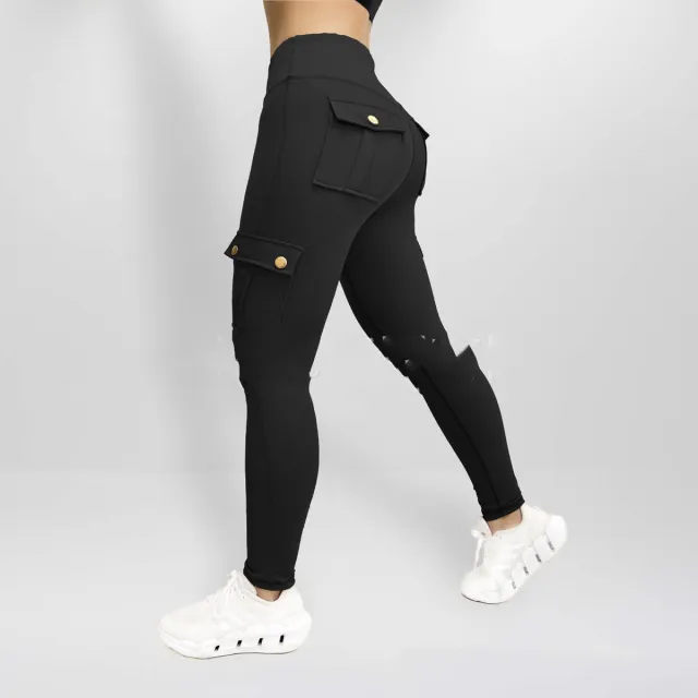 Workwear With Pocket Fitness Pants For Women High Elastic Tight Black - Shop at LoveMi