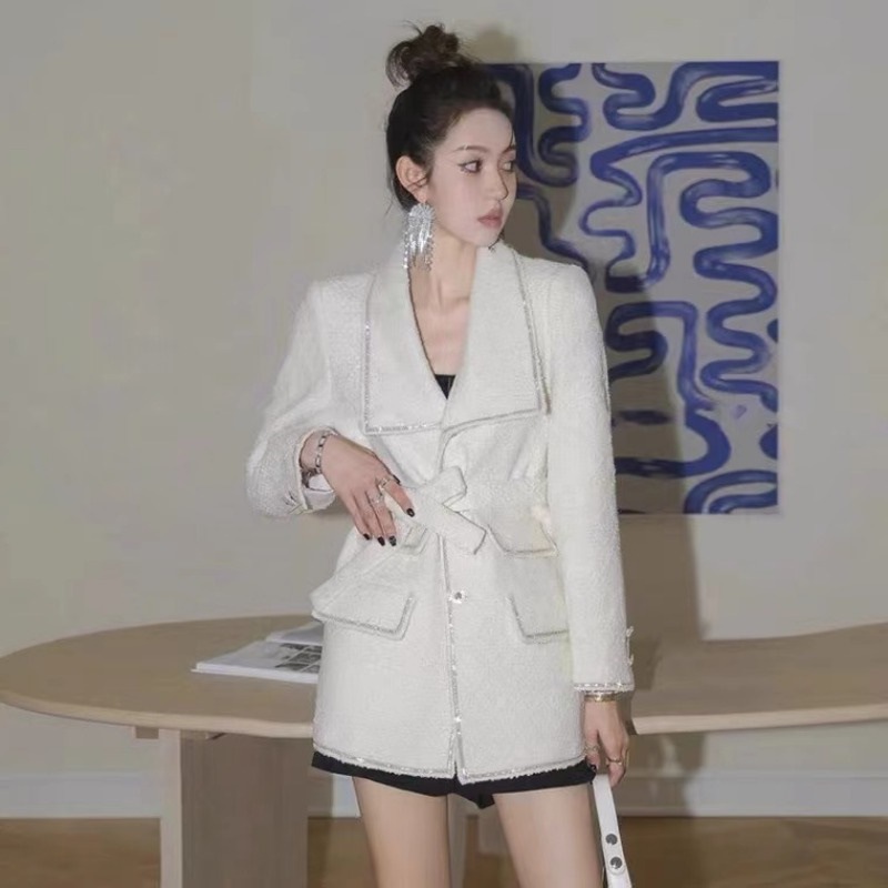 Tweed Jacket Female Celebrity Light Luxury Royal Sister Style Suit