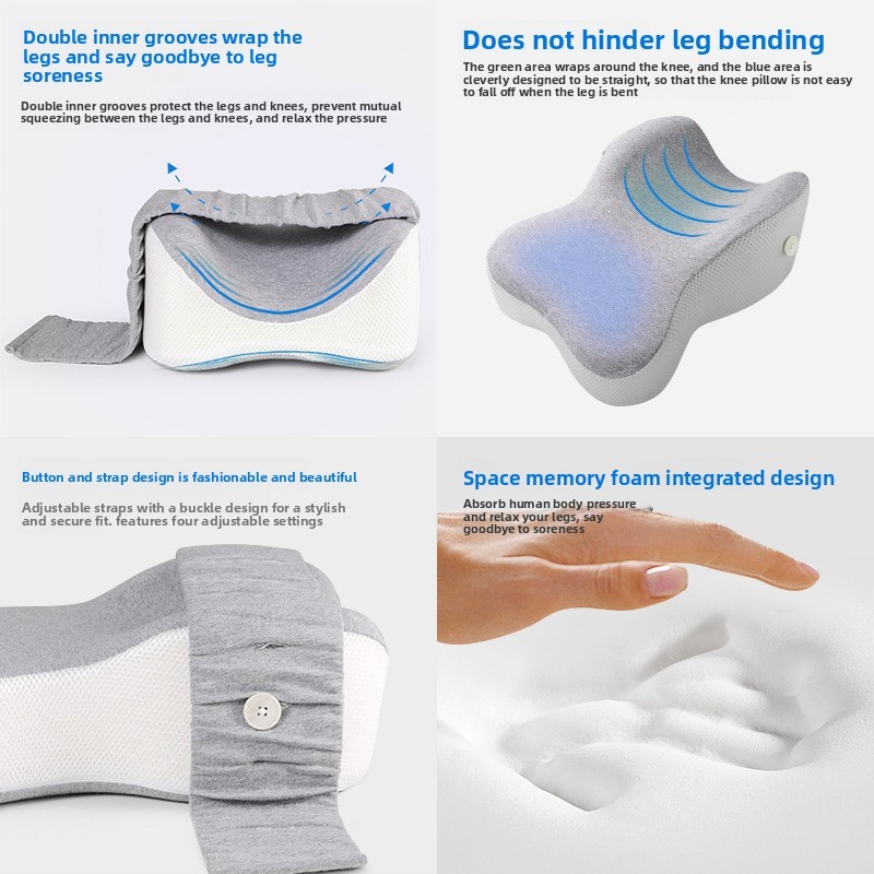 Memory Foam Leg Knee-Support Pillow Blue Side