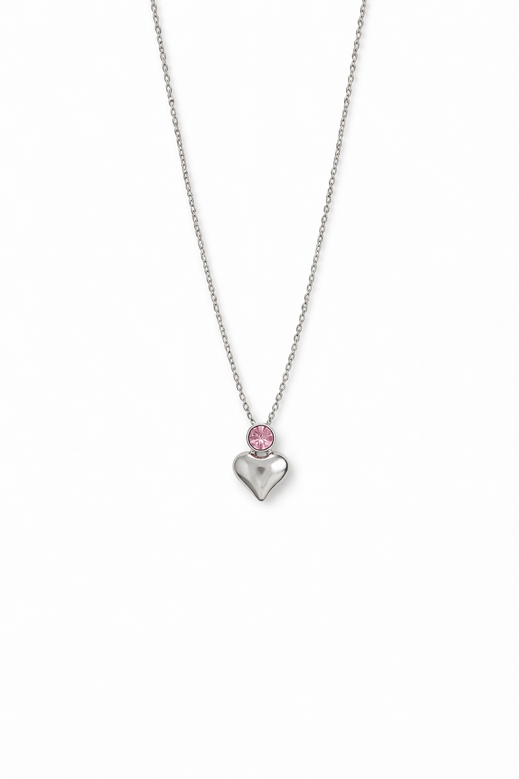 Stainless Steel Stone Heart Necklace For Women