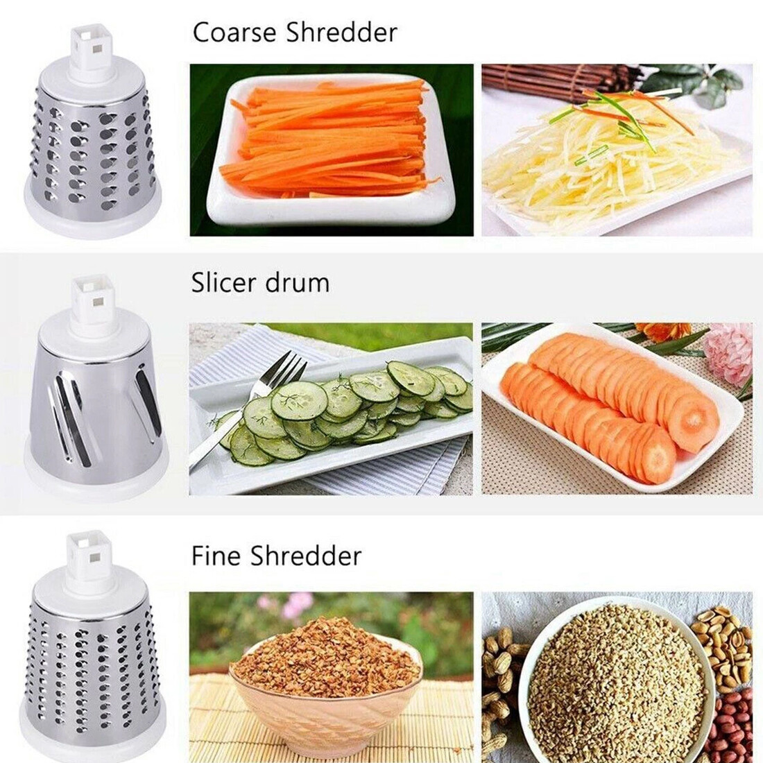 3-In-1 Rotary Food Slicer Chopper Cheese Grater Fruit Vegetable Shredder Cutter — image 11