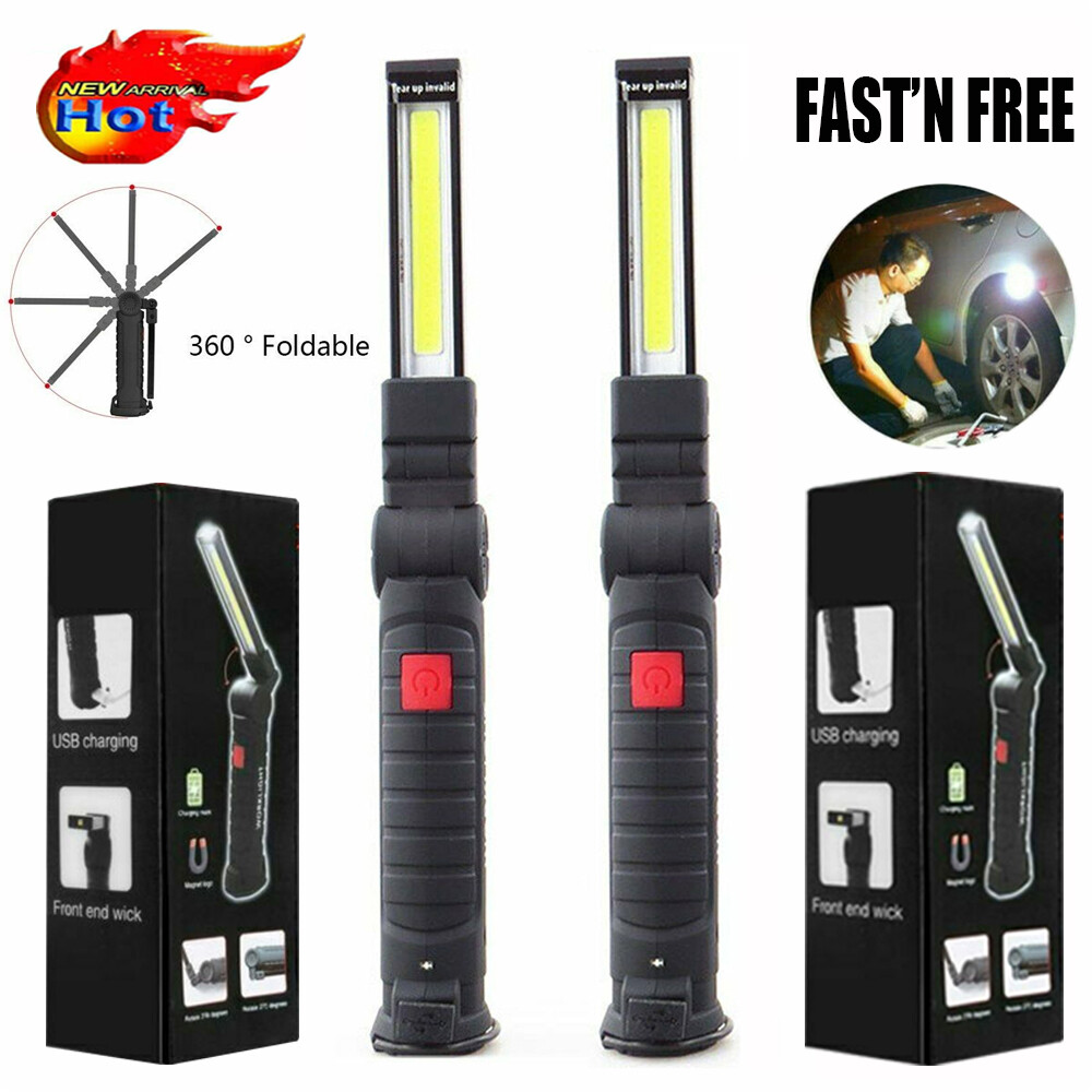 Magnetic Folding COB Work Light, 2-Pack