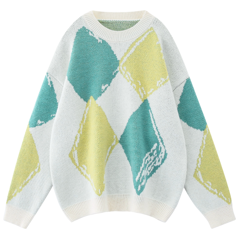 Title 3, Diamond Sweater Damen Nische Lockere Oberbeklei...