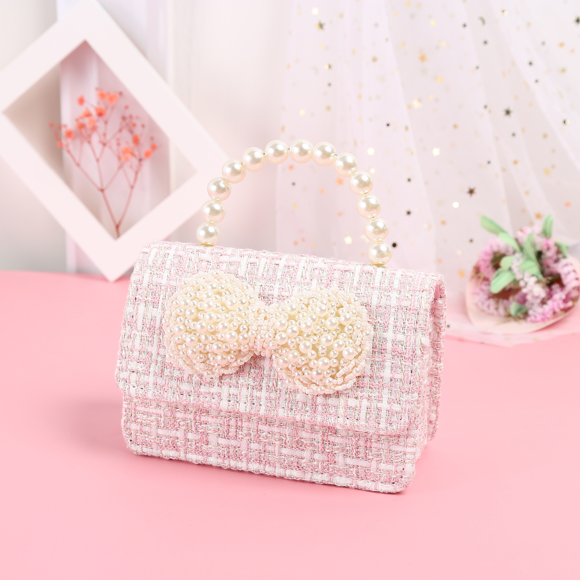 Title 4, Pearl Bow Trendy Fashion Portable Messenger Dua...