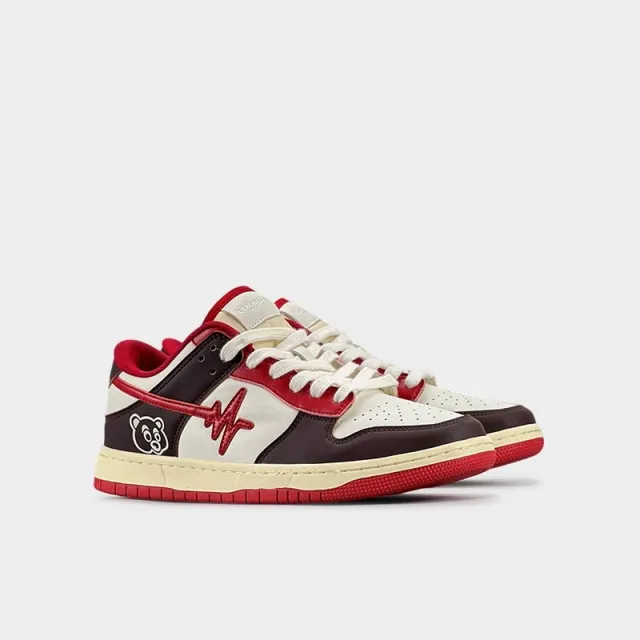 Fashion Sneakers Men's Breathable Low Top Casual Shoes Red - Shop at LoveMi