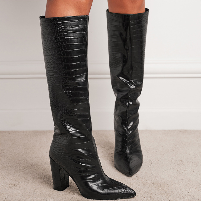 Title 6, Damen Mode Stiefel mit spitzer Zehenpartie und ...