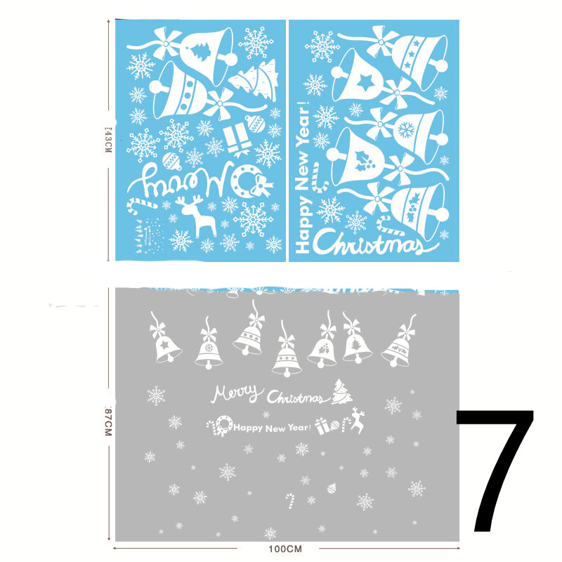 Christmas Decorations Glass Electrostatic Stickers