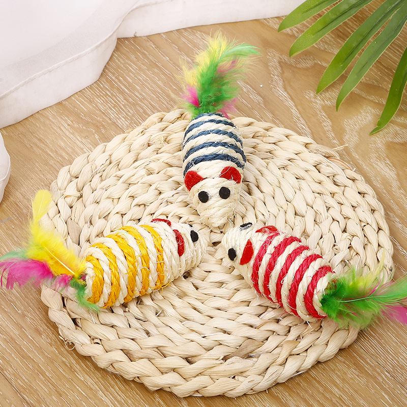 Title 2, Candy Color Sisal Stripe Maus Katzenspielzeug K...