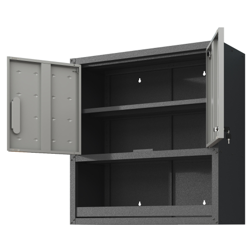 Metal Wall-Mounted Tool Storage Cabinet With Locking Door And 1 Shelf 1 Opened Drawer For Garage Warehouse,Office,Assembly Required — foto 8