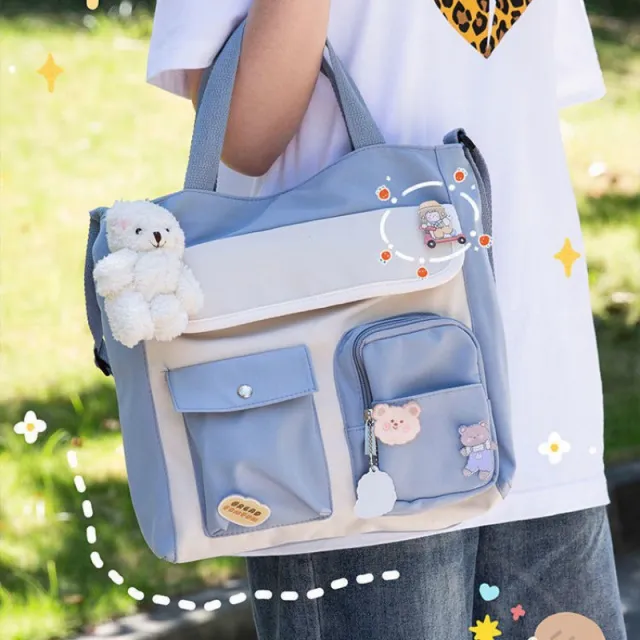Large Capacity Class Messenger Shoulder Bag Blue - Shop at LoveMi