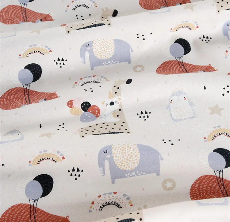 Cotton Cartoon Knitted Fabric Sanding Baby Fabric - Sleeping Baby