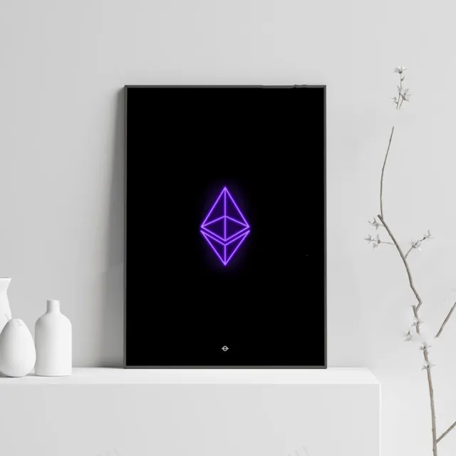 Holographic Wall Art Minimalist Poster Crypto Canvas 3Color - Shop at LoveMi