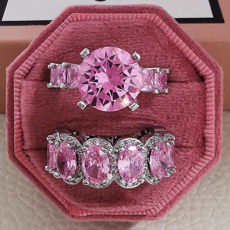 European And American Round Creative Zirconia Ladies Ring