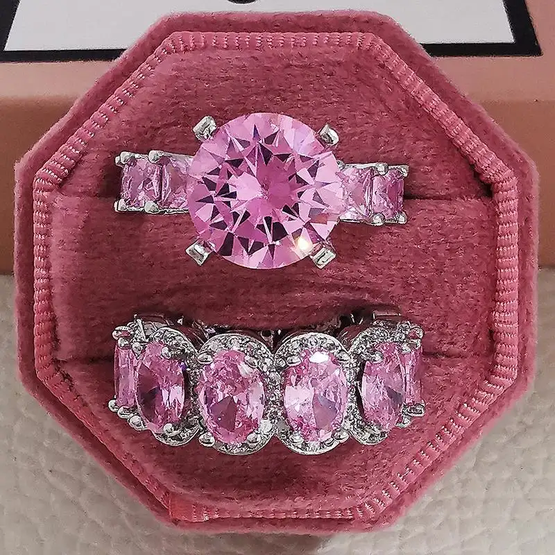 European And American Round Creative Zirconia Ladies Ring