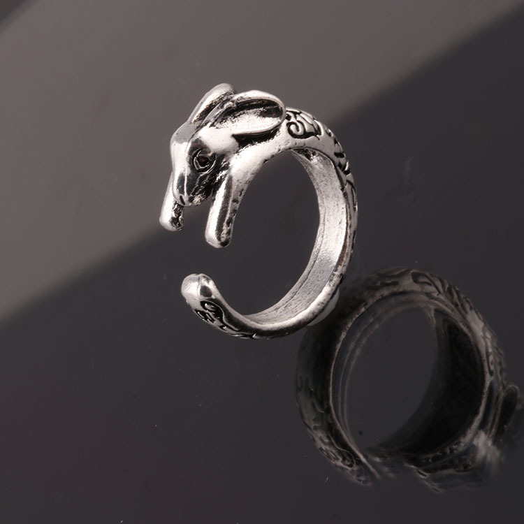 European And American Retro Alloy Ring Bunny Zodiac Ring