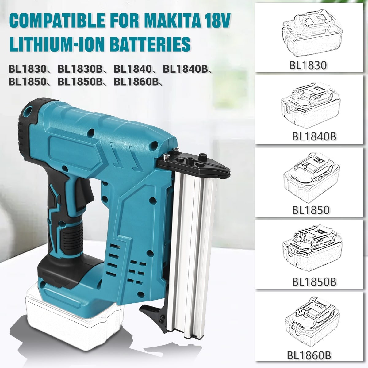 Cordless Brad Nailer Straight Finish Nail Gun For M Akita 18V Without Battery — image 5