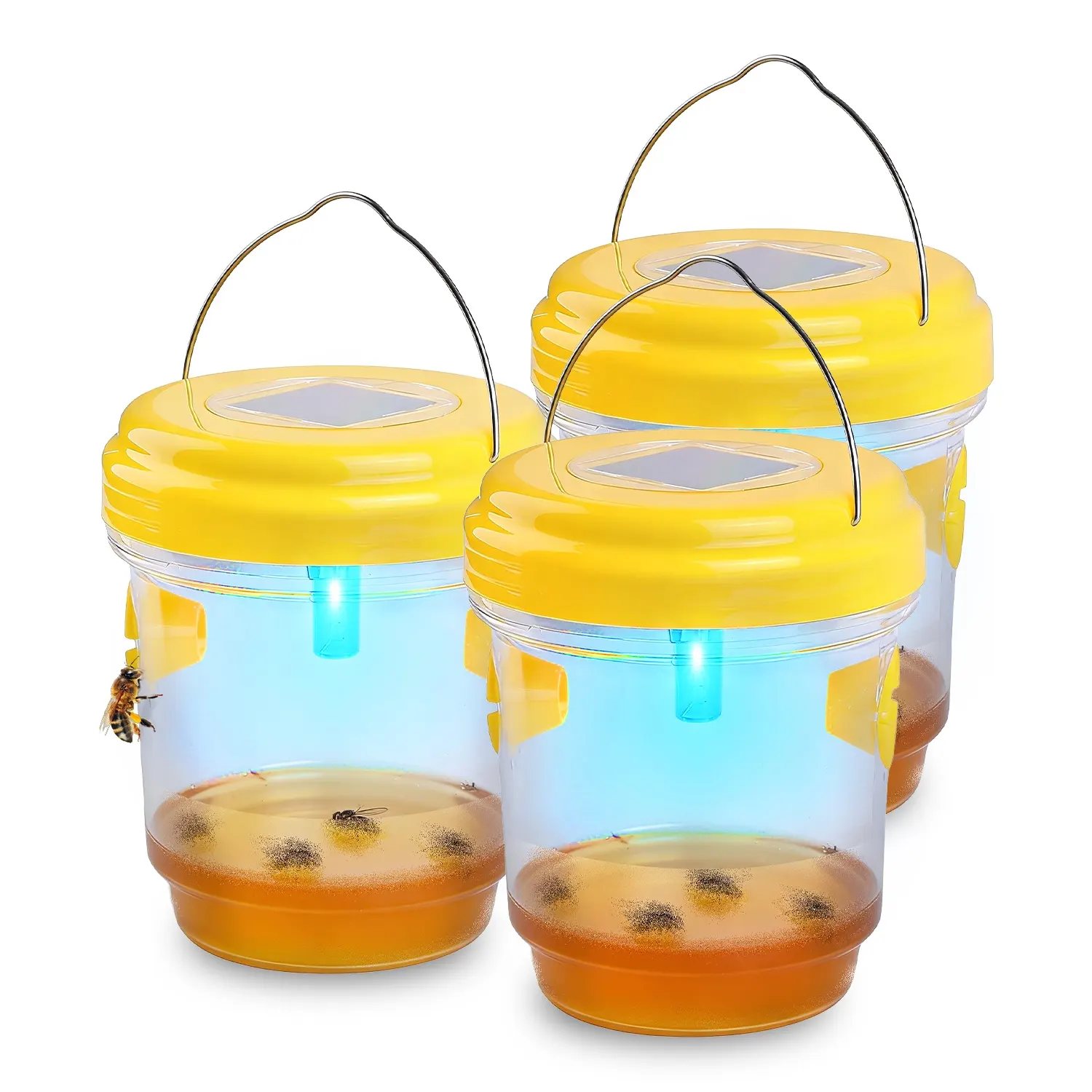 3Pack Solar Wasp Traps Outdoor Hanging Insect