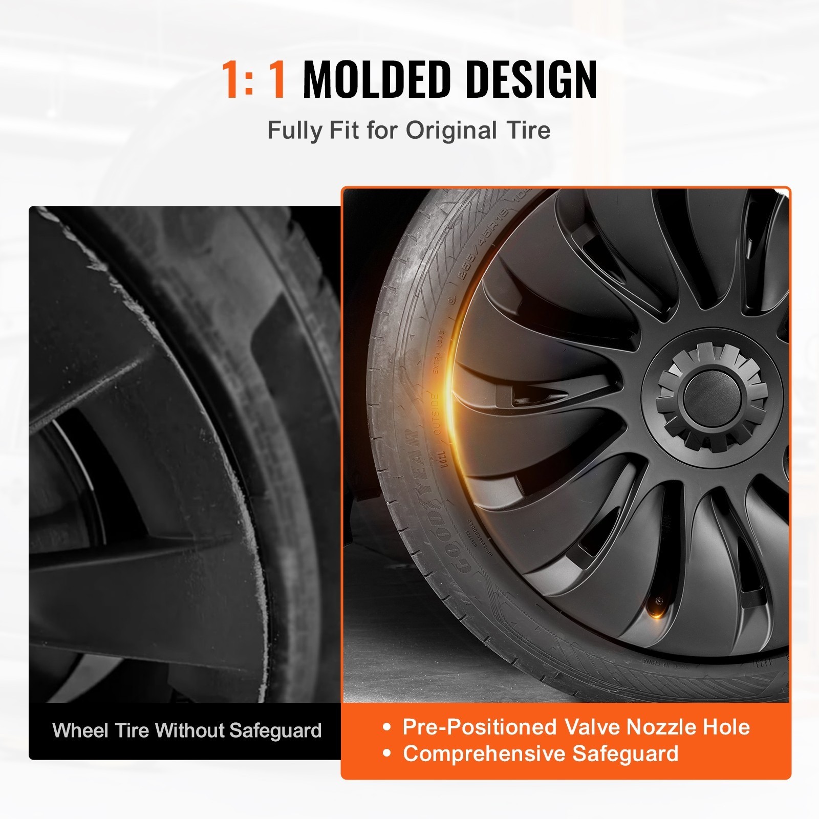 4PCS 19 Inch Wheel Cover Hubcaps Rim Matte Black For Tesla Model Y — image 4