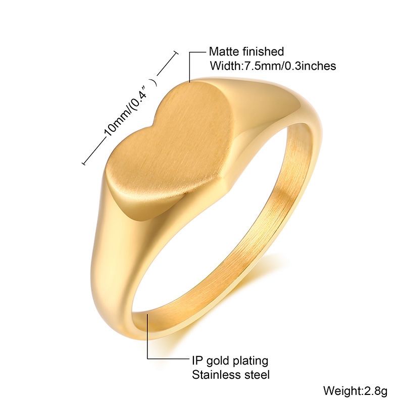 Heart-shaped Stainless Steel Ring
